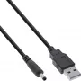 InLine USB DC -virtasovitinkaapeli, USB A uros - DC-liitin 4,0x1,70 mm, musta, 1 m