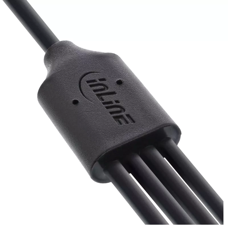 InLine USB 4in1 Y-latauskaapeli, 1x USB-A uros - 4x USB-C uros, musta, 2 m