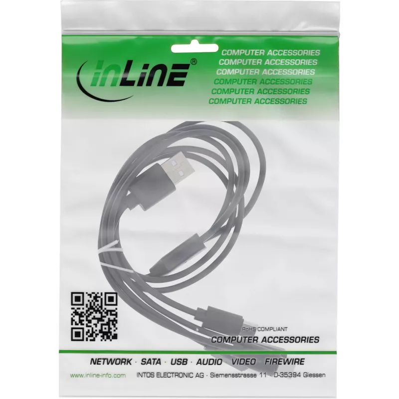 InLine USB 4in1 Y-latauskaapeli, 1x USB-A uros - 4x USB-C uros, musta, 2 m