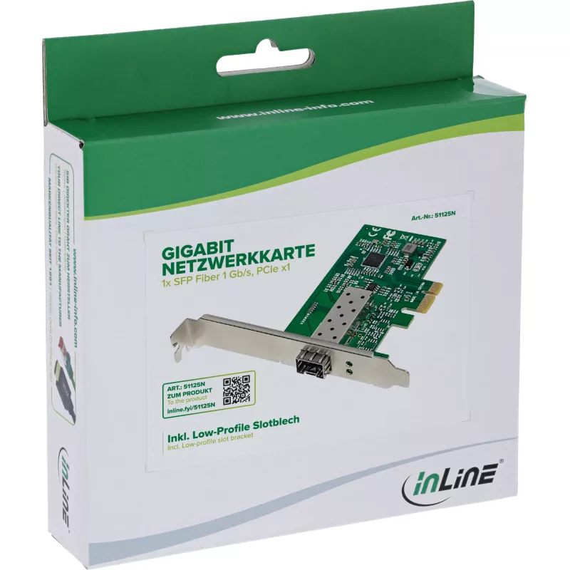 Sisäinen verkkokortti InLine 51125N kuitu 1000 Mbit/s PCI Express