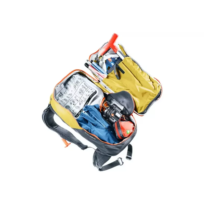 Lumivyöryreppu DEUTER Alproof Lite 22 – 22 L, kurkuma/musta, kevyt, luotettava