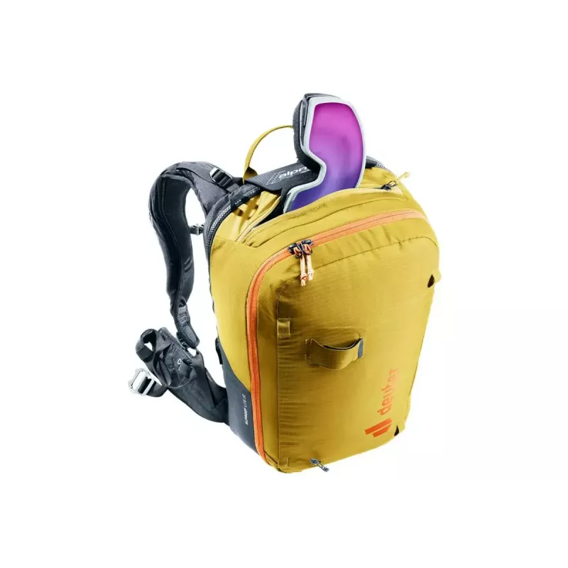 Lumivyöryreppu DEUTER Alproof Lite 22 – 22 L, kurkuma/musta, kevyt, luotettava