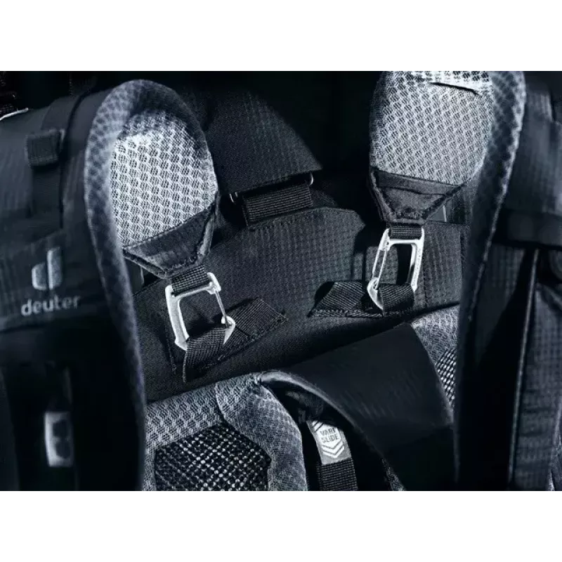 Reppu DEUTER Aircontact Pro 75+10 — 75+10 l tilavuus, musta, kestävä vedenpitävä