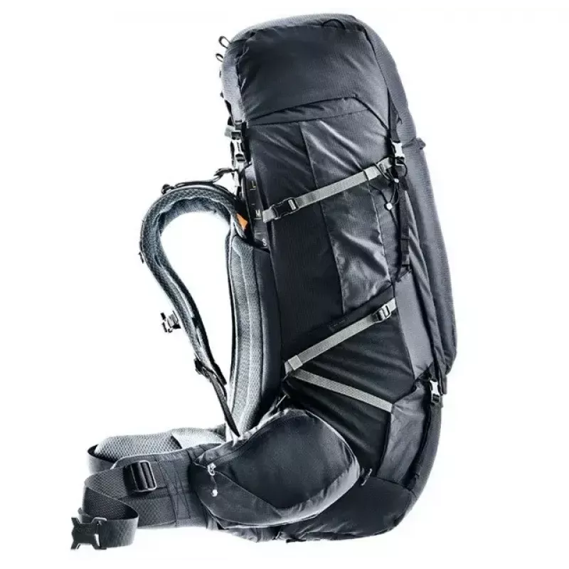 Reppu DEUTER Aircontact Pro 75+10 — 75+10 l tilavuus, musta, kestävä vedenpitävä