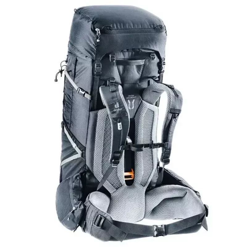 Reppu DEUTER Aircontact Pro 75+10 — 75+10 l tilavuus, musta, kestävä vedenpitävä