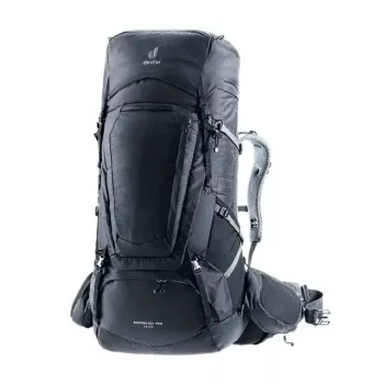 Reppu DEUTER Aircontact Pro 75+10 — 75+10 l tilavuus, musta, kestävä vedenpitävä
