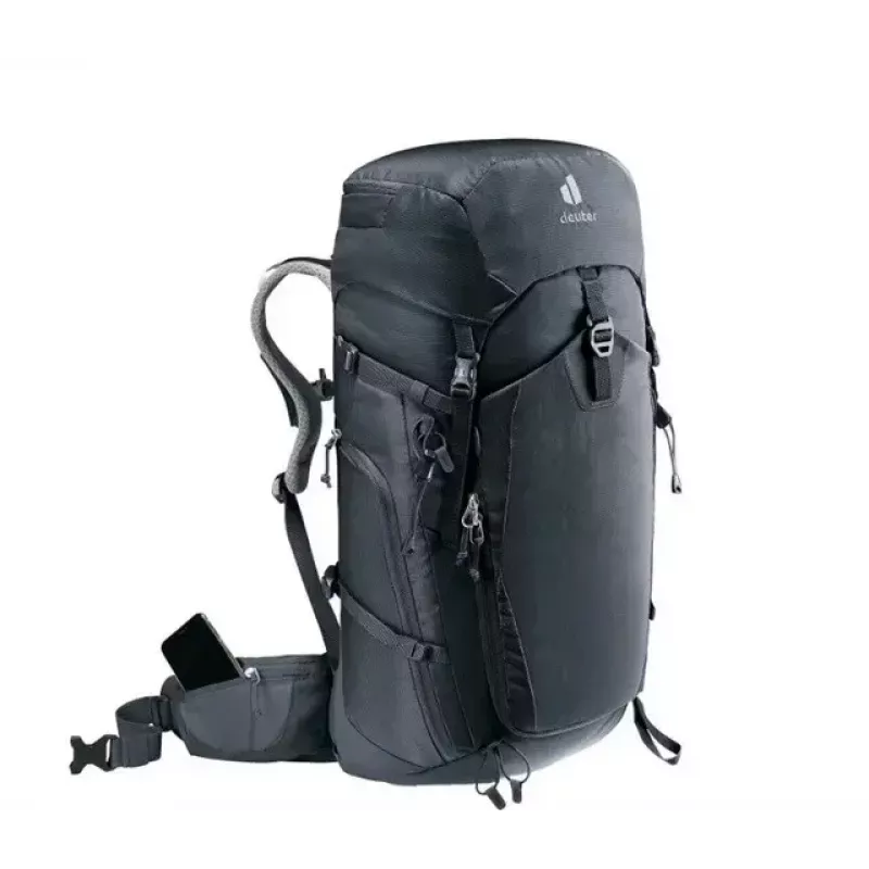 Reppu DEUTER Trail PRO 34 SL — naisten vaellusreppu 34 L, kevyt, tukeva, musta