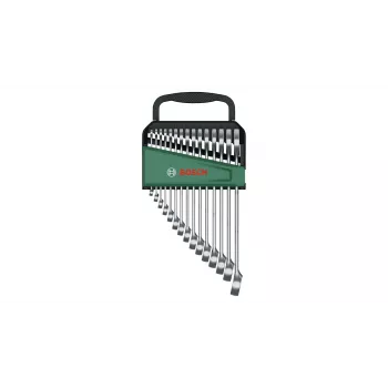 Bosch 1 600 A02 Z9E, 6,7,8,9,10,11,12,13,14,15,16,17,18,19,21 mm, ruostumaton teräs, kromi-vanadiiniteräs, satiini, 15 kpl