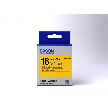 Epson tarranauha Pastel LK-5YBP musta/keltainen 18 mm (9 m)