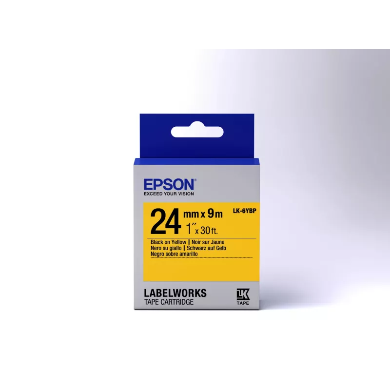Epson tarranauha Pastell LK-6YBP musta/keltainen 24 mm (9 m)