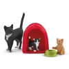 Playset Schleich FARM WORLD leikkiloa suloisille kissoille