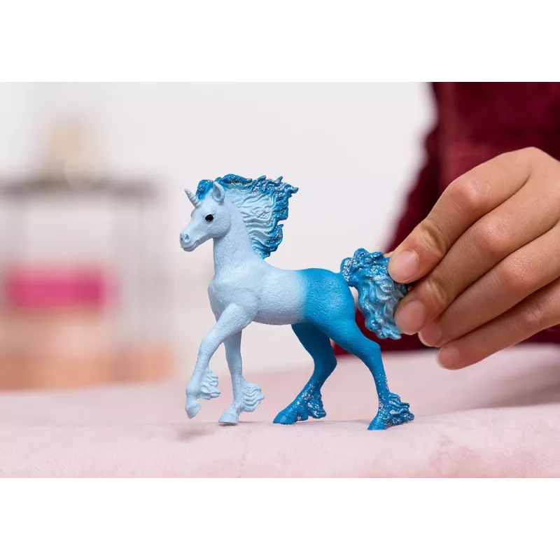 Schleich BAYALA Elementa Water Flames yksisarvisen varsa figuuri, sininen, lapsille 5-vuotiaasta