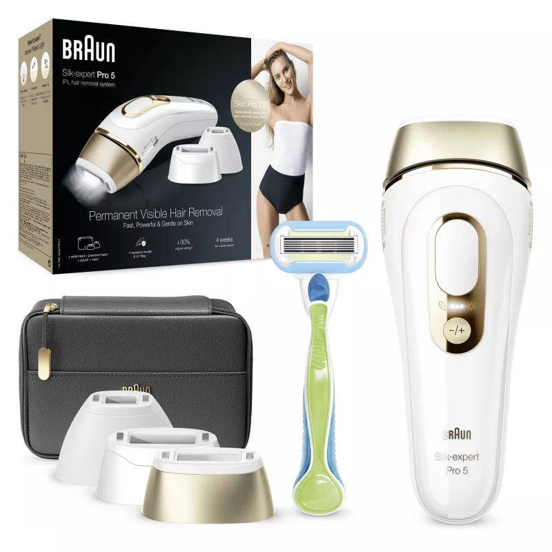 Braun Silk-expert Pro 5 PL5243 Intense Pulsed Light (IPL) kulta, valkoinen