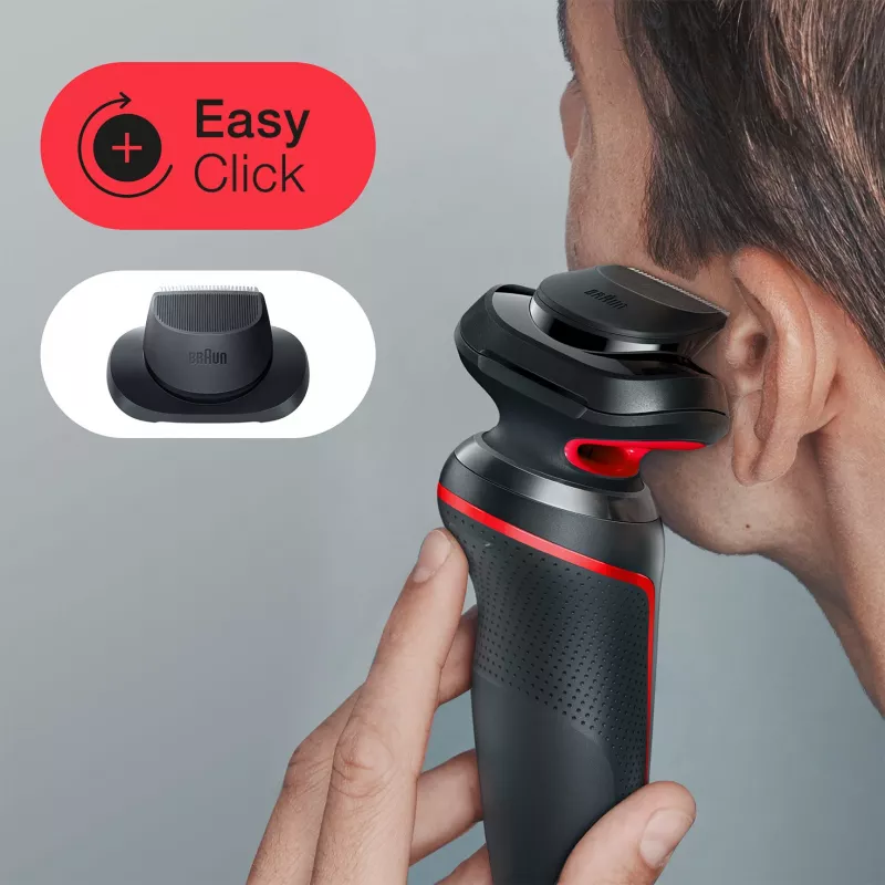 Braun Series 5 51-R1200S miesten parranajokone kalvoparranajokone trimmeri musta, punainen