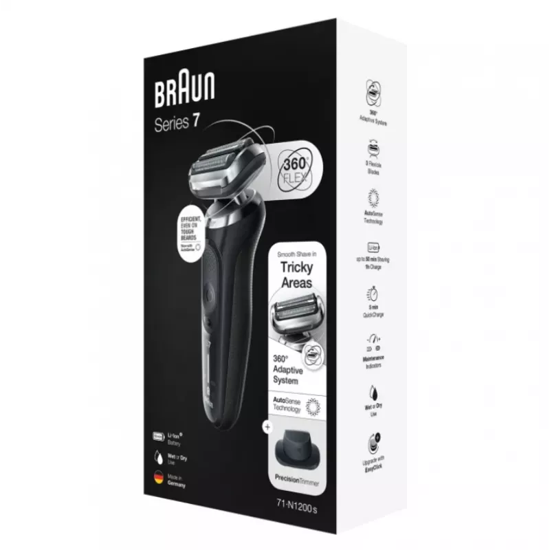 Braun Series 7 71-N1200s kalvoparranajokone trimmeri ruostumaton teräs