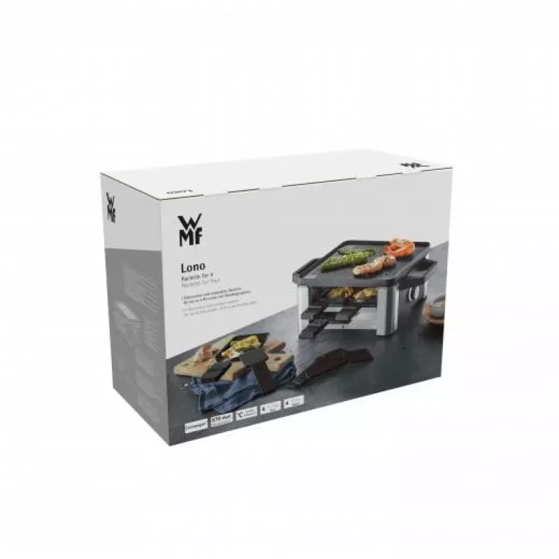 WMF 61.3024.5155 raclette-grilli 4 henkilölle musta, ruostumaton teräs