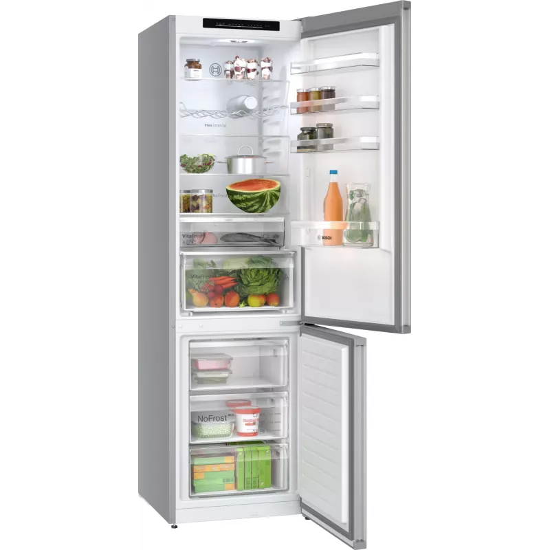 Bosch Serie 4 KGN392LAG jää-pakastinyhdistelmä vapaasti sijoitettava 363 L metalliväri