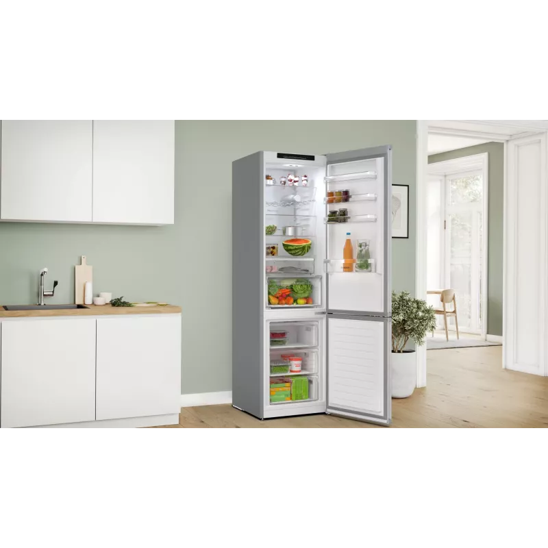 Bosch Serie 4 KGN392LAG jää-pakastinyhdistelmä vapaasti sijoitettava 363 L metalliväri