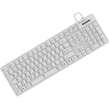 KeySonic KSK-8030 IN (DE) valkoinen näppäimistö teollisuus USB QWERTZ saksa