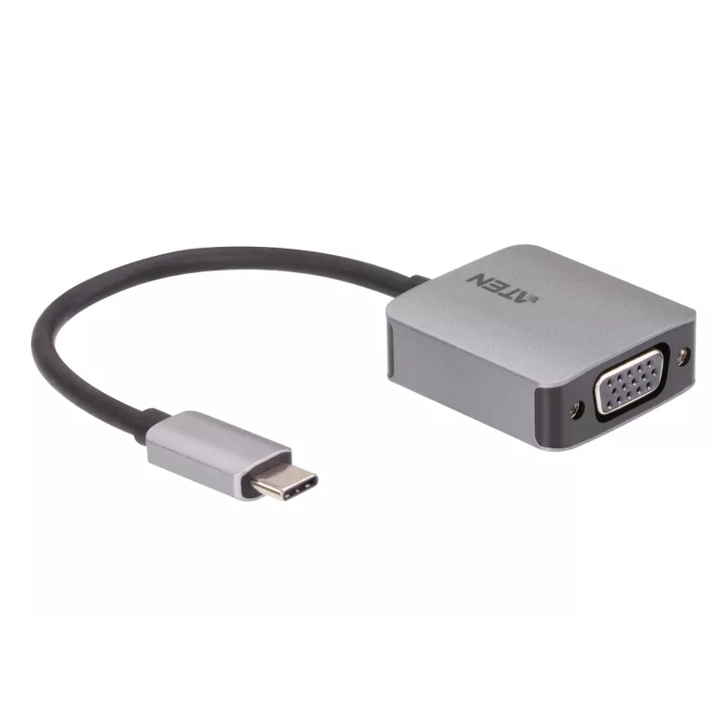 ATEN USB-C-VGA-sovitin, USB Type-C, VGA (D-Sub), uros, naaras, suora, suora