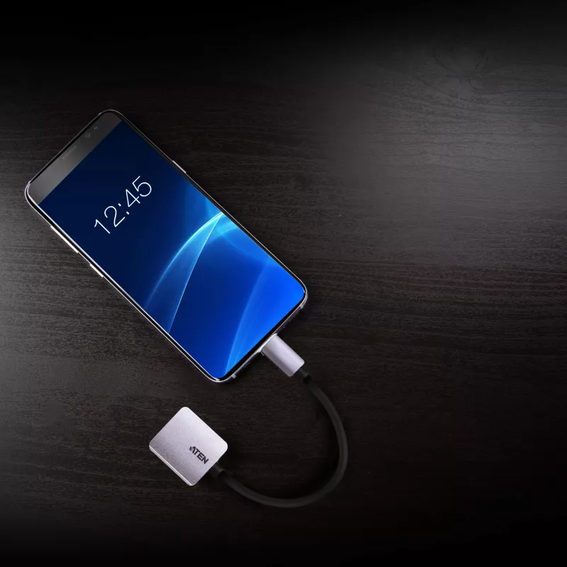 ATEN USB-C-VGA-sovitin, USB Type-C, VGA (D-Sub), uros, naaras, suora, suora