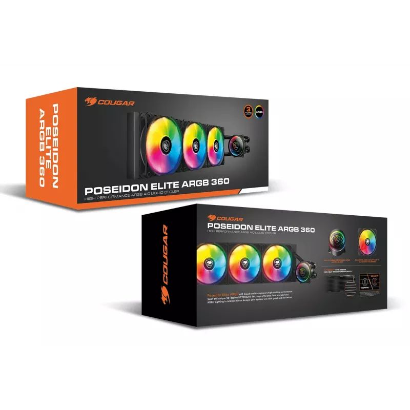 All-in-One-nestekylmä COUGAR Gaming CGR-PSDELRGB-B-360 12 cm musta