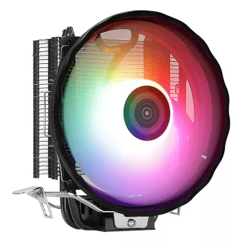 Ilmajäähdytin AEROCOOL Rave 3 FRGB 120 mm musta valkoinen — 3 lämpöputkea, ARGB, hydraulinen laakeri, 1800 kierr./min