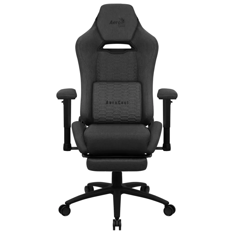 Aerocool ROYALASHBK premium ergonominen pelituoli jalkatuella Aeroweave-teknologia musta