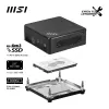 MSI Cubi N ADL-006DE Intel® N N200 4 GB DDR4-SDRAM 128 GB SSD Windows 11 Pro -minitietokone musta