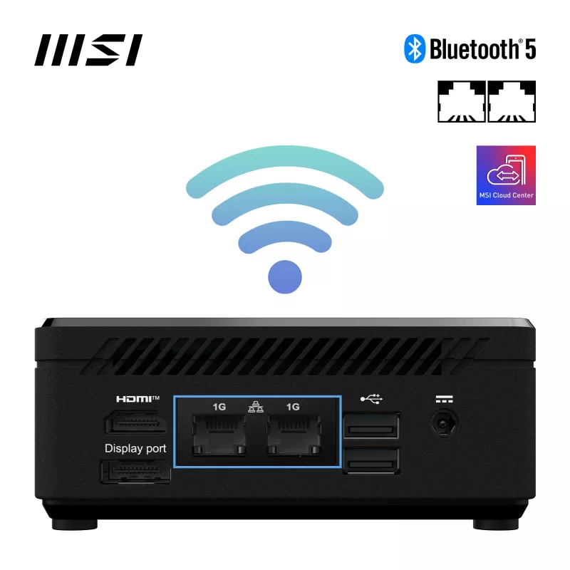 MSI Cubi N ADL-006DE Intel® N N200 4 GB DDR4-SDRAM 128 GB SSD Windows 11 Pro -minitietokone musta