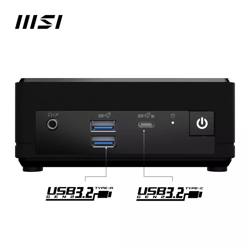 MSI Cubi N ADL-006DE Intel® N N200 4 GB DDR4-SDRAM 128 GB SSD Windows 11 Pro -minitietokone musta