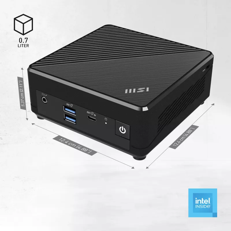 MSI Cubi N ADL-006DE Intel® N N200 4 GB DDR4-SDRAM 128 GB SSD Windows 11 Pro -minitietokone musta