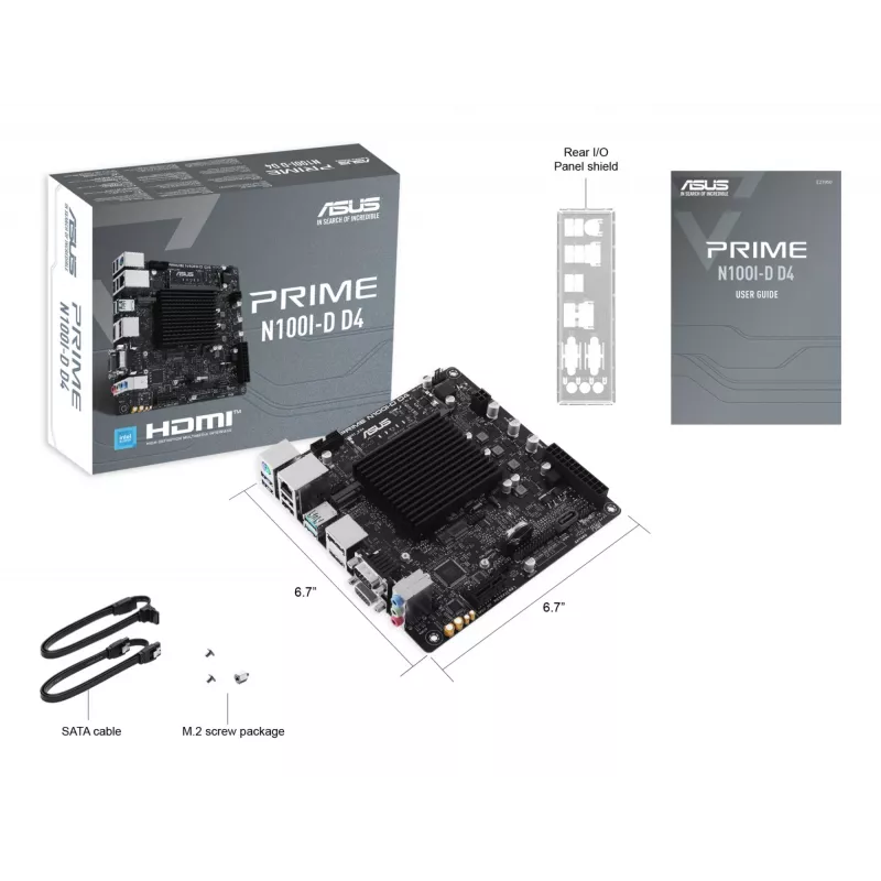 Emolevy ASUS PRIME N100I-D D4, Intel-piirisarja, ei kantaa, mini ITX