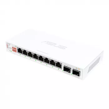 Hallitsematon Ethernet-kytkin ASUS QG-U1080 — 8 × 2,5G RJ-45 porttia, MAC 16K, valkoinen, 12V