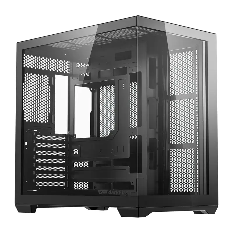 Tietokonekotelo Darkflash C280 (musta) 7 esiasennetulla tuulettimella