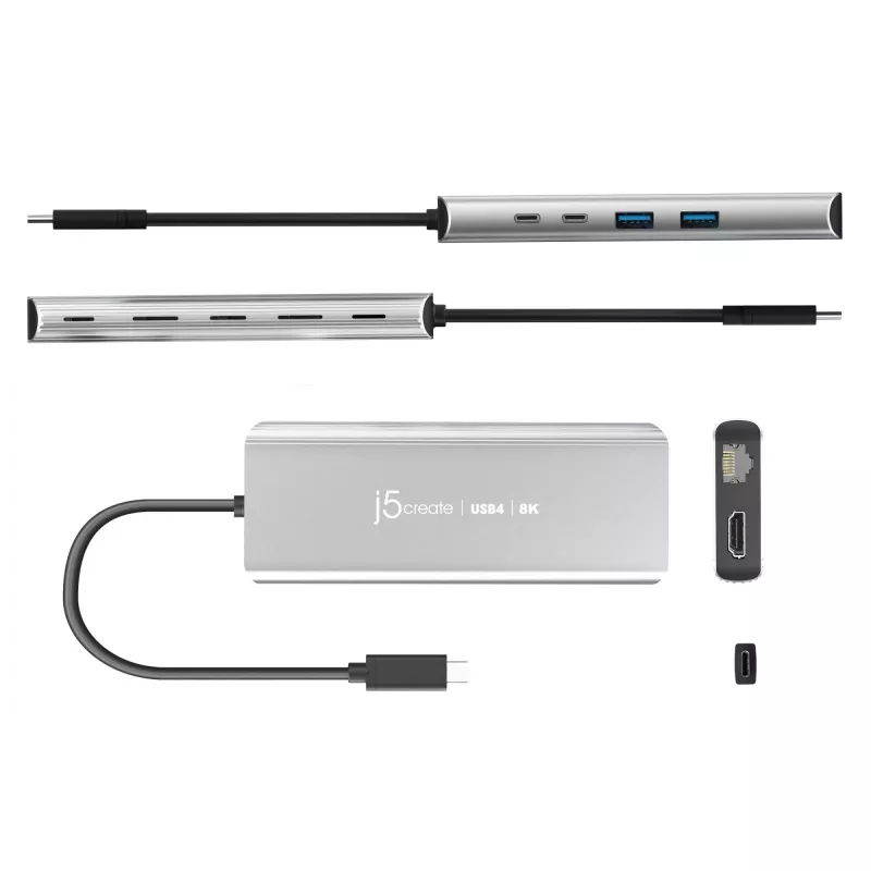 j5create JCD403 USB4 8K -moniporttikeskitin USB Type-C HDMI RJ-45