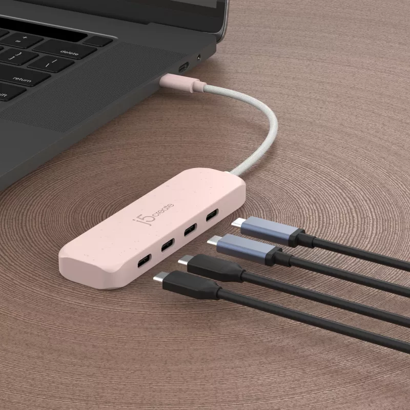 j5create ympäristöystävällinen USB-C 4-porttinen Type-C Gen 2 -keskitin