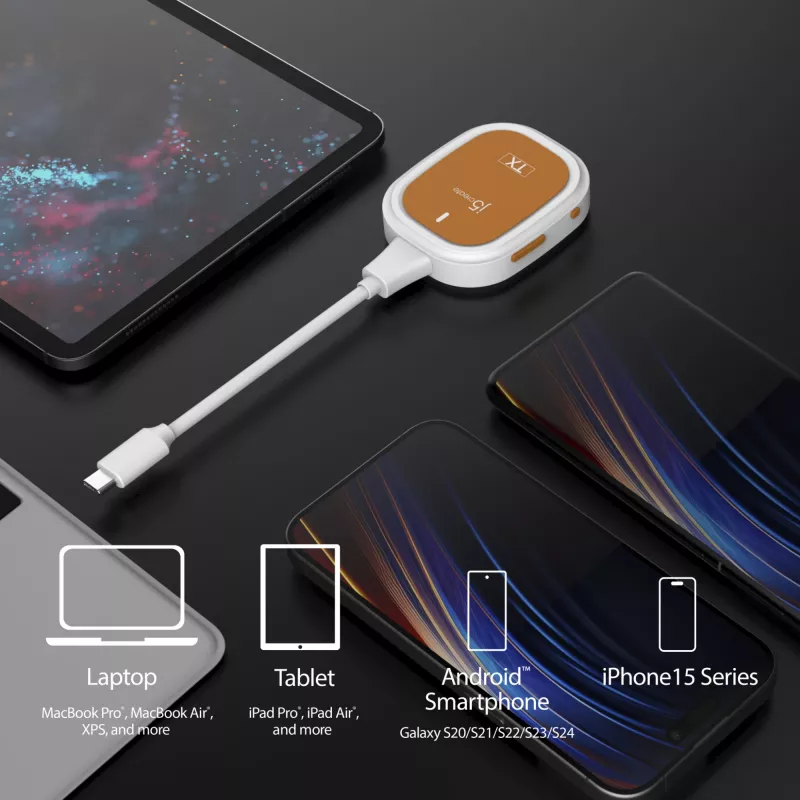 j5create ScreenCast FHD USB-C -langaton näytönlaajennin, dongle, USB, USB Type-C, valkoinen, 1 A, 0 - 40 °C