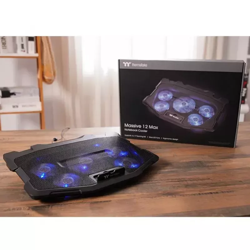 Kannettavan tietokoneen jäähdytysalusta Thermaltake Massive 12 Max 43,2 cm 5 tuuletinta musta