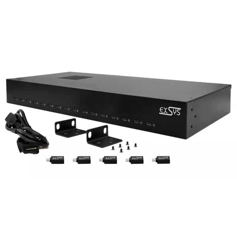 Laturi mobiililaitteille EXSYS EX-11016 Universal musta AC-pikalataus
