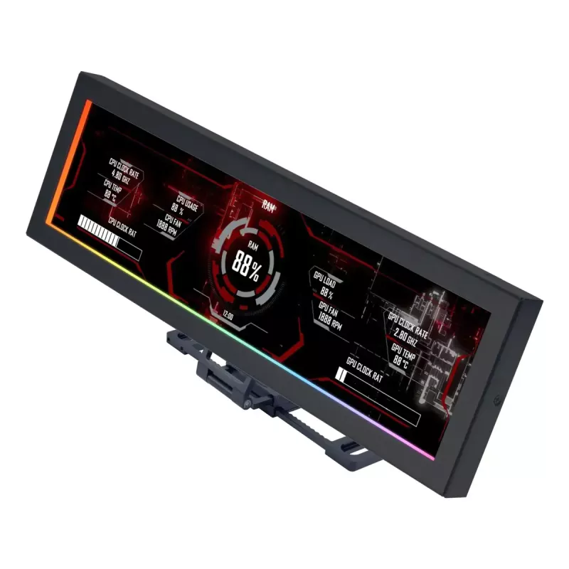 Näyttöpaneeli Lian Li SM088X, yleiskotelo, 237×73×13 mm, 5 V, musta