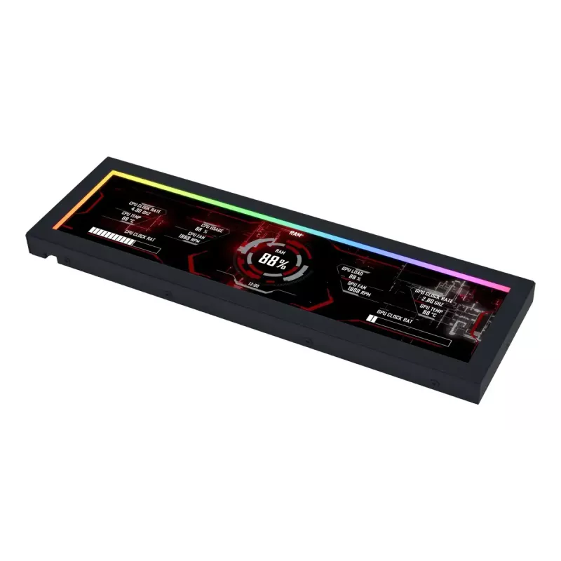 Näyttöpaneeli Lian Li SM088X, yleiskotelo, 237×73×13 mm, 5 V, musta