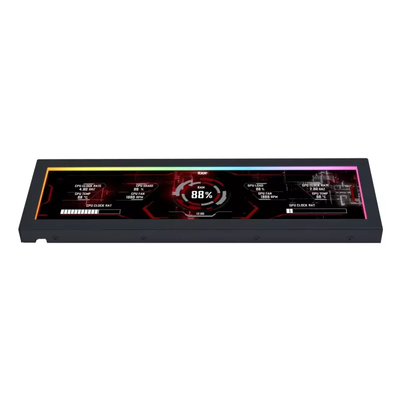 Näyttöpaneeli Lian Li SM088X, yleiskotelo, 237×73×13 mm, 5 V, musta