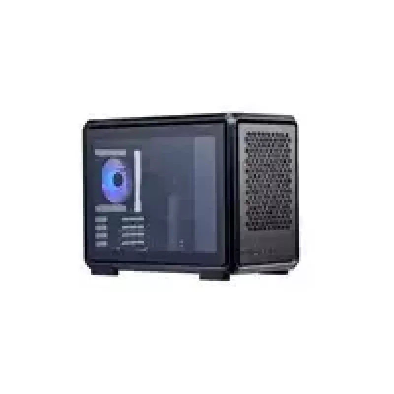 Tietokonekotelo Cooler Master MasterFrame 400 Mesh musta mATX läpinäkyvä sivupaneeli ja 1x 120mm ARGB-tuuletin