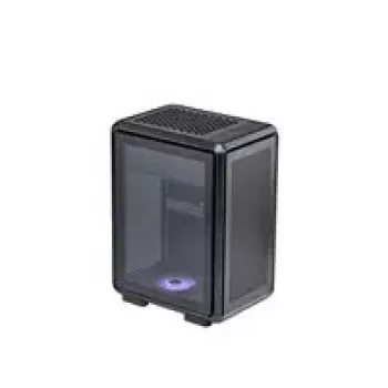 Tietokonekotelo Cooler Master MasterFrame 400 Mesh musta mATX läpinäkyvä sivupaneeli ja 1x 120mm ARGB-tuuletin