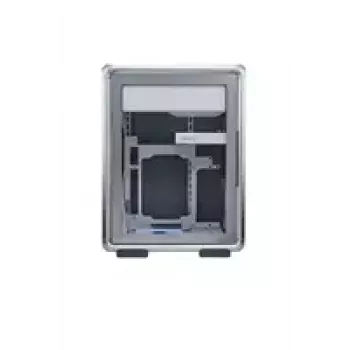 Tietokonekotelo Cooler Master MasterFrame 400 Mesh hopea, mATX, läpinäkyvä sivupaneeli, 1x 120 mm ARGB-tuuletin