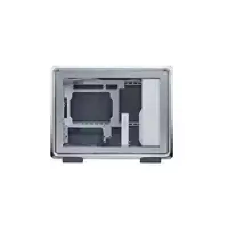 Tietokonekotelo Cooler Master MasterFrame 400 Mesh hopea, mATX, läpinäkyvä sivupaneeli, 1x 120 mm ARGB-tuuletin