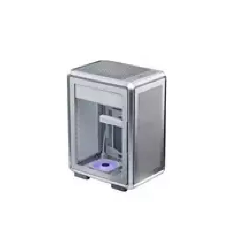 Tietokonekotelo Cooler Master MasterFrame 400 Mesh hopea, mATX, läpinäkyvä sivupaneeli, 1x 120 mm ARGB-tuuletin