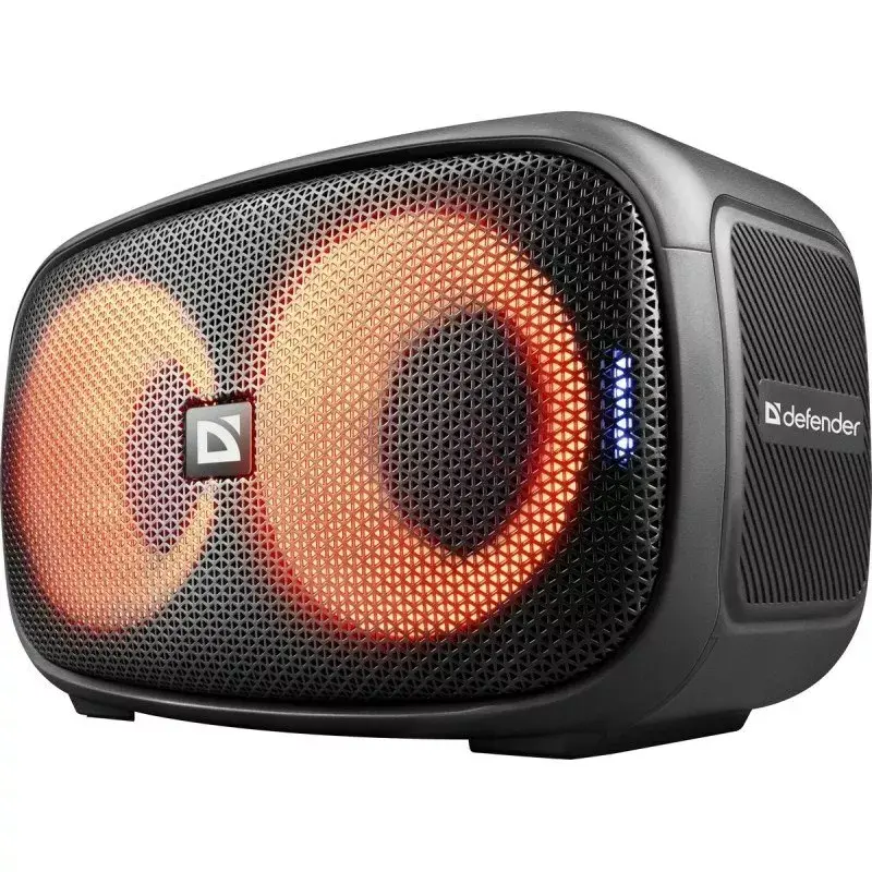 Defender Q5 Stereo kannettava Bluetooth-kaiutin, 20W, LED-valaistus, UKW-radio, TWS
