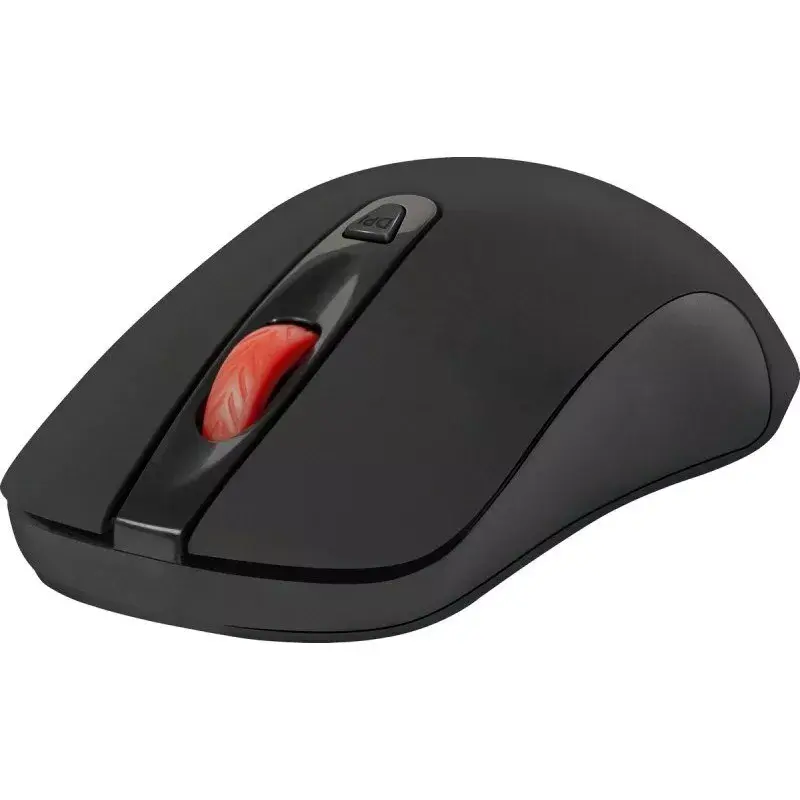Langaton optinen RF Silent -hiiri DEFENDER Nexus MS-195 — 1600 DPI, 2,4 GHz, Nano-USB, molempikätinen, 2×AAA, musta